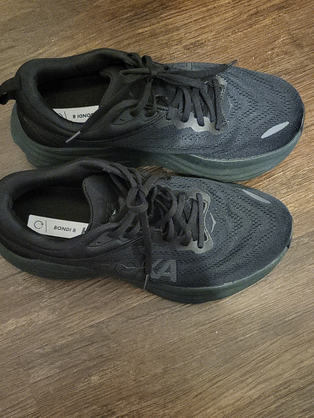 Hoka Men's Bondi 8 Dark Green/Black Athletic Running Shoes